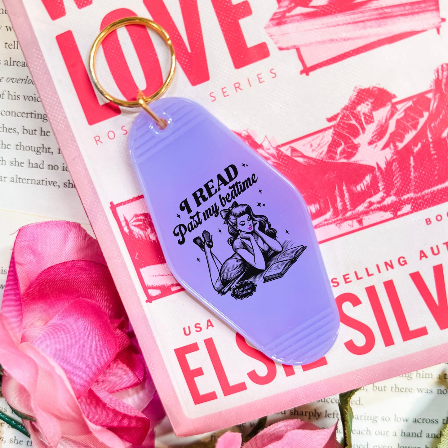 I Read Past My Bedtime Motel Keychain