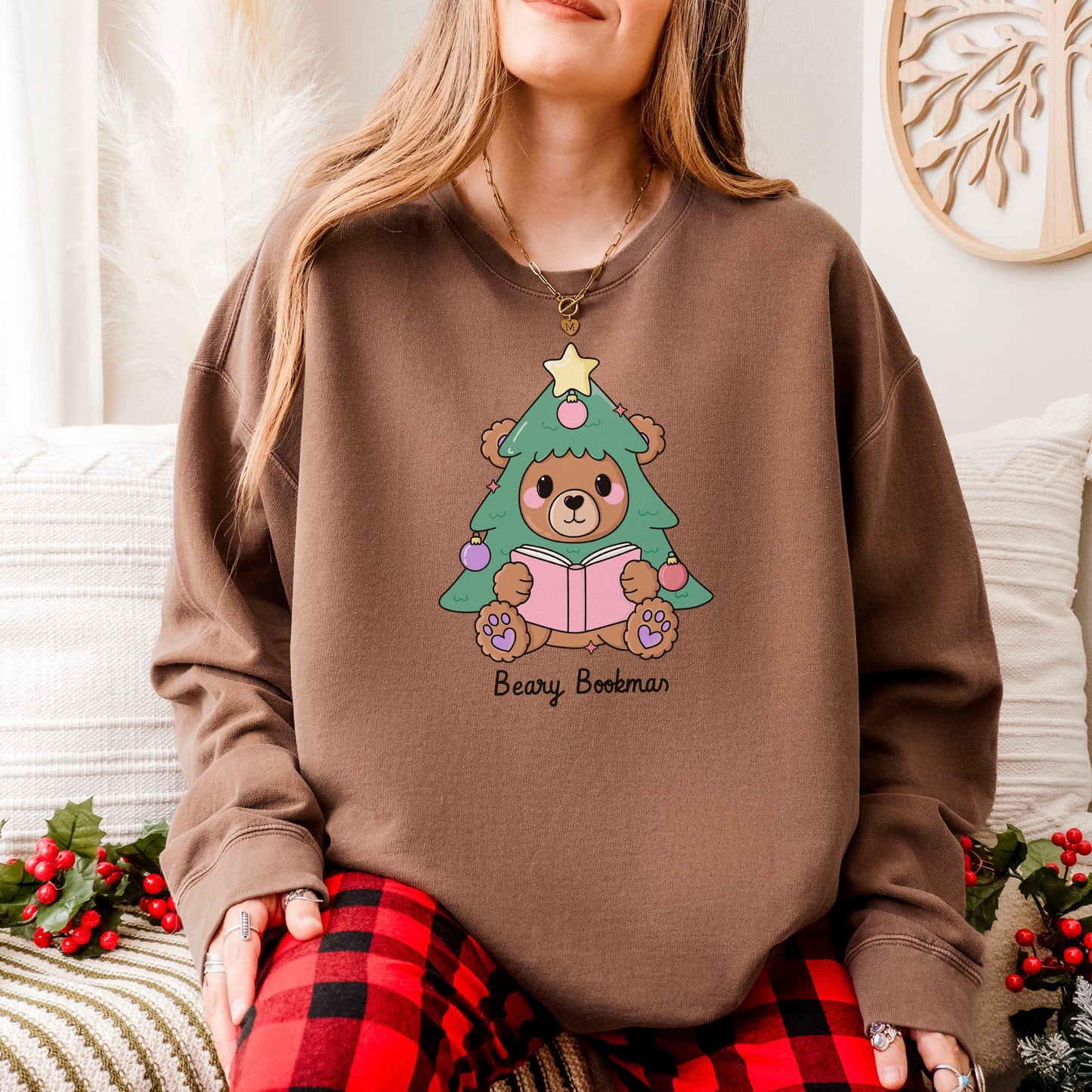 Beary Bookmas Lightweight Comfort Colors Sweatshirt