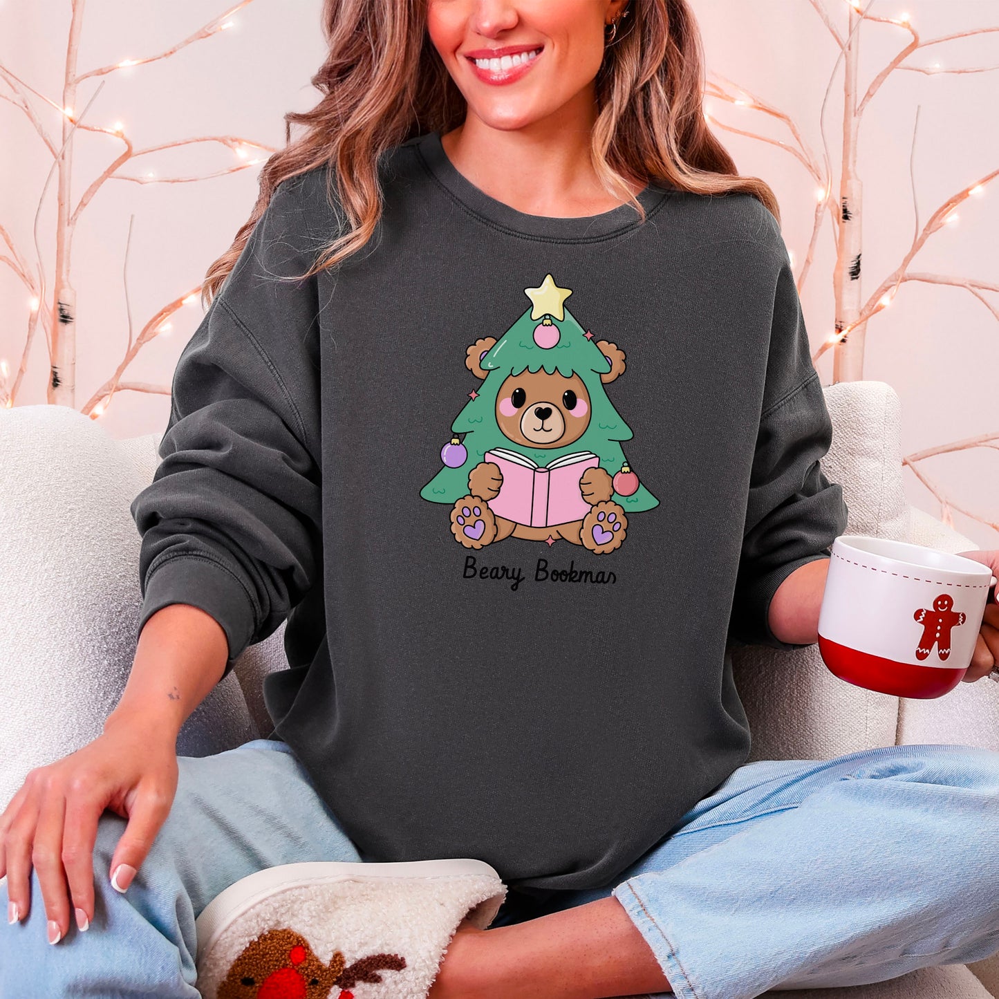 Beary Bookmas Lightweight Comfort Colors Sweatshirt