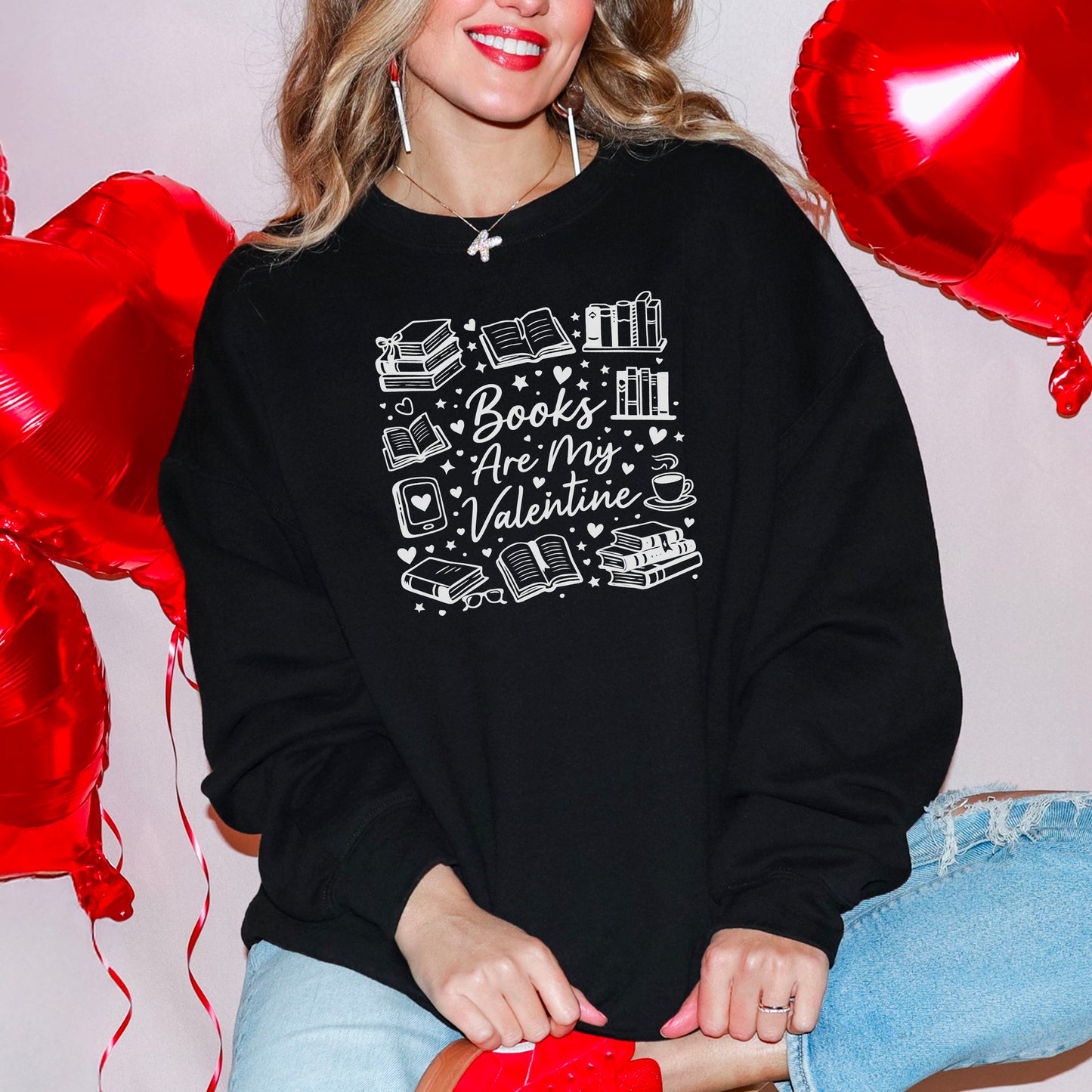 Books Are My Valentine (Graphic)Lightweight Comfort Colors Sweatshirt