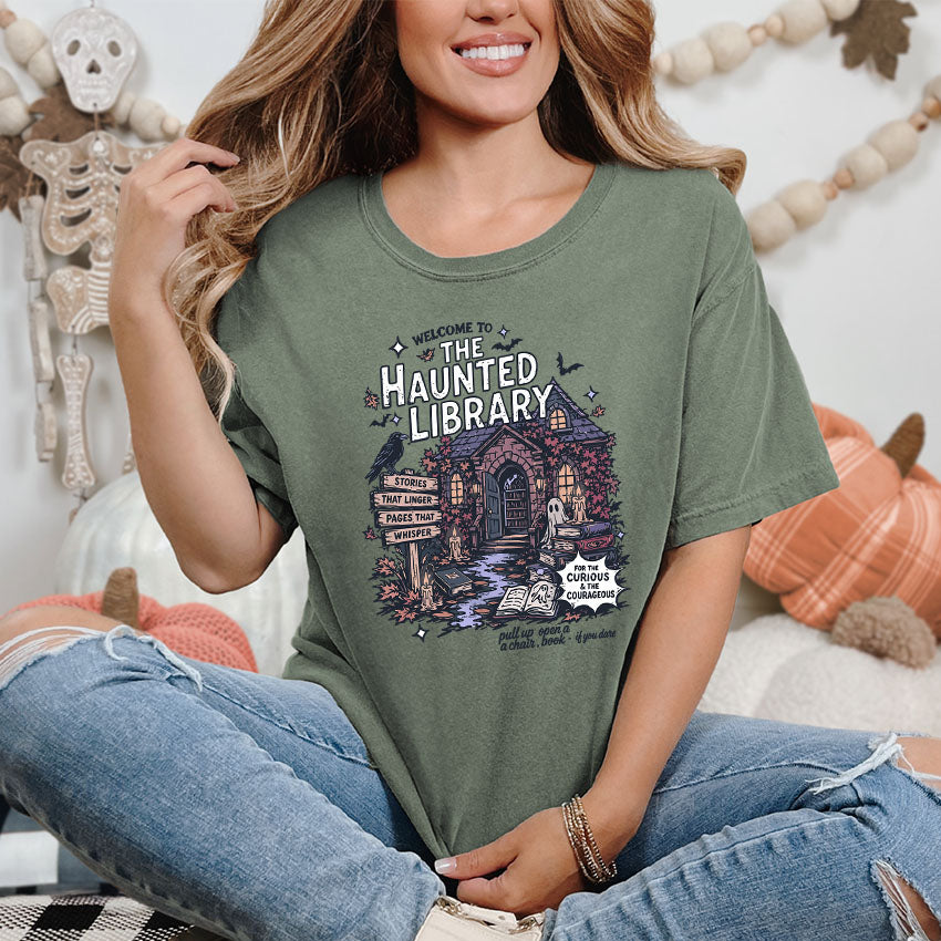 The Haunted Library Heavyweight Comfort Colors Shirt