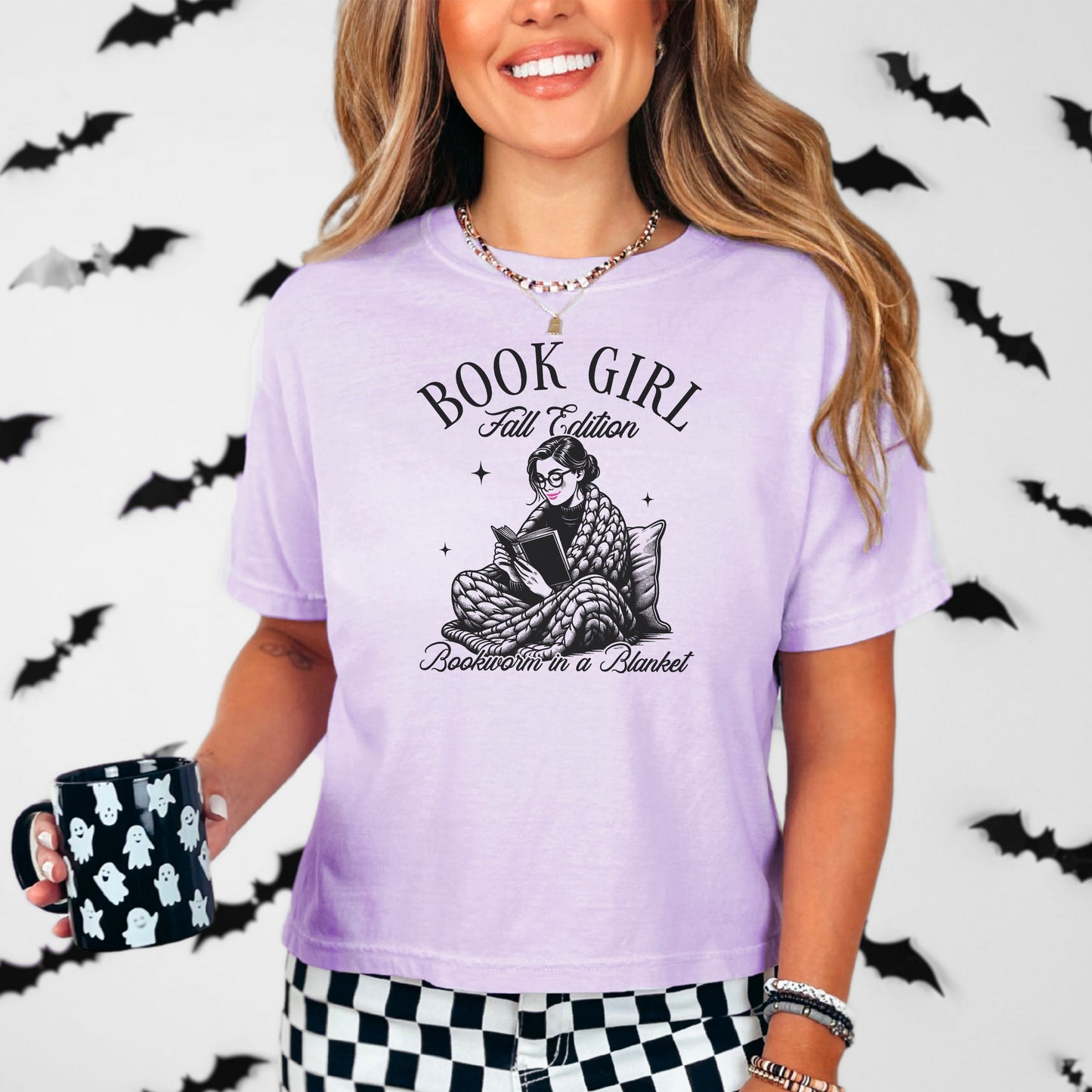 Book Girl Fall Edition - Comfort Colors Boxy Cropped Shirt | Perfect for Book Lovers