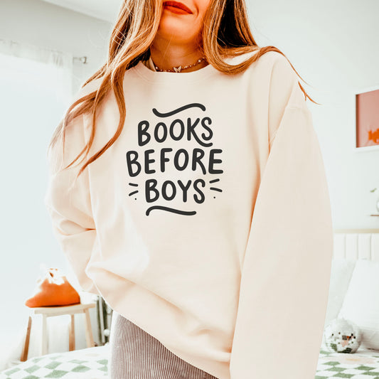 Books Before Boys Lightweight Comfort Colors Sweatshirt