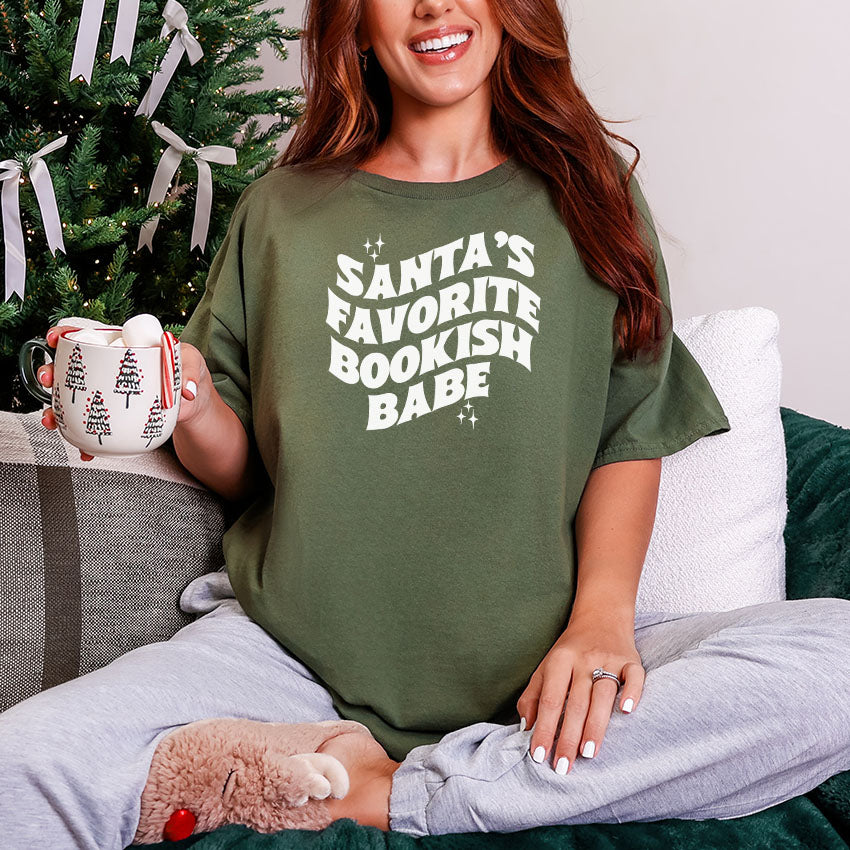 Santa's Favorite Bookish Babe Gildan Softsyle Shirt