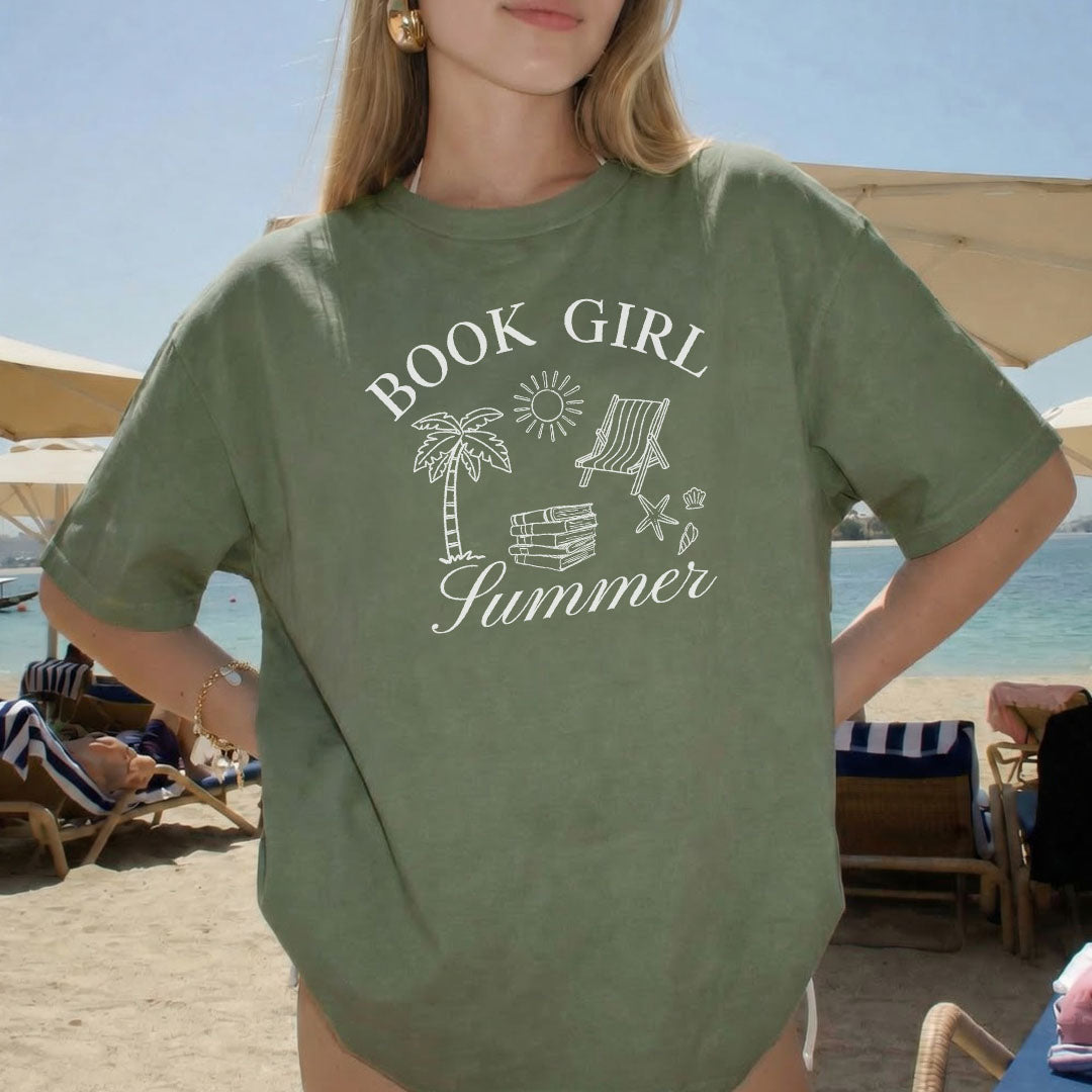 Book Girl Summer Gildan Softsyle Shirt