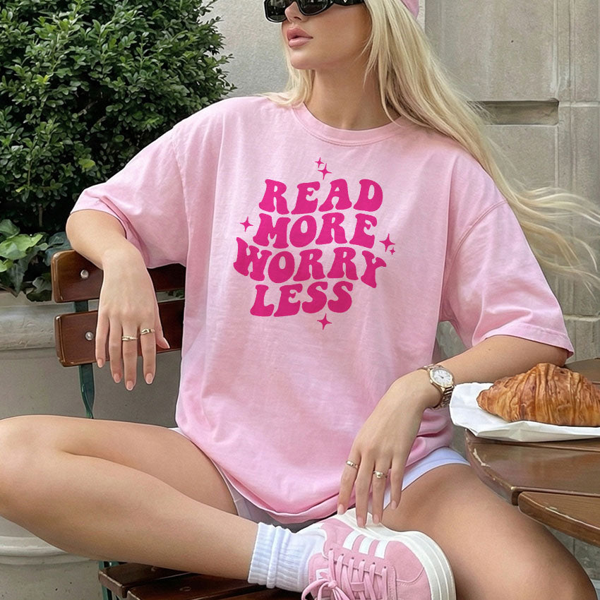 Read More Worry Less Comfort Colors Heavyweight Shirt for Book Lovers | Bookish T-Shirt for Readers