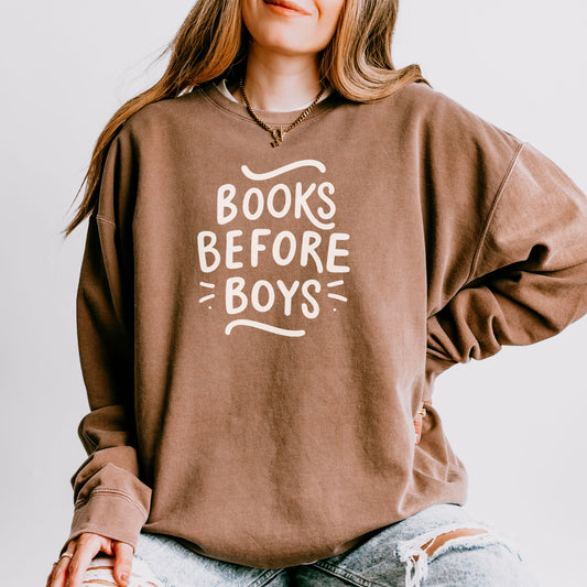 Books Before Boys Lightweight Comfort Colors Sweatshirt