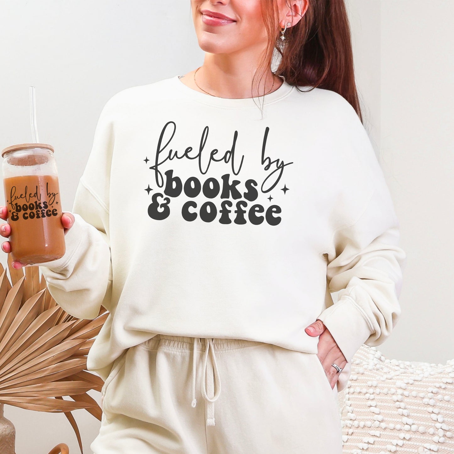 Fueled by Books and Coffee Lightweight Comfort Colors Sweatshirt