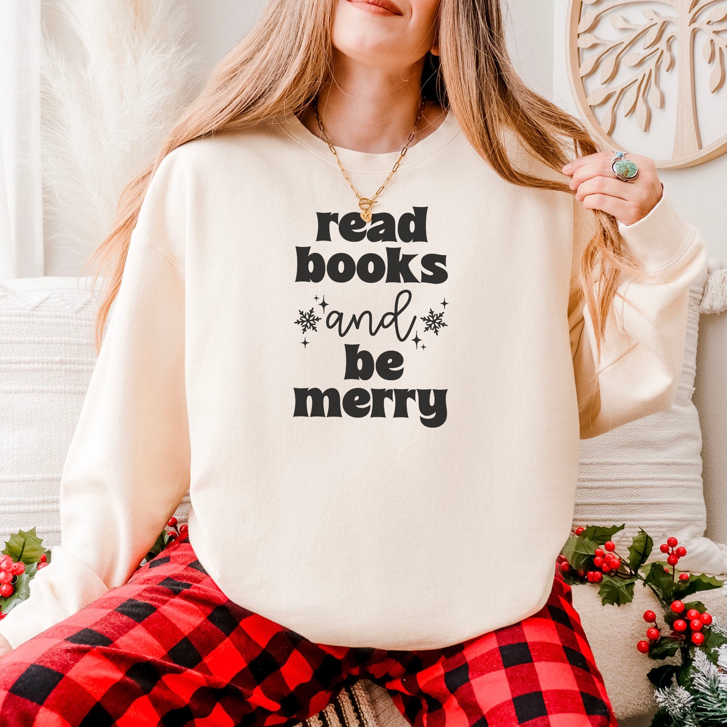 Read Books and Be Merry Lightweight Comfort Colors Sweatshirt