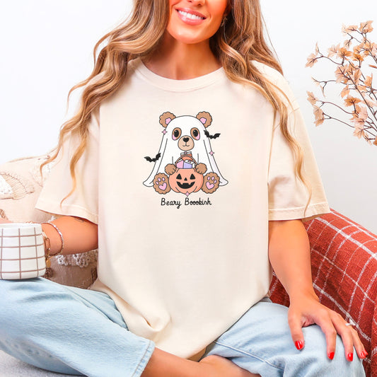 Beary Bookish - Comfort Colors Heavyweight Shirt | Cozy Bookworm Tee