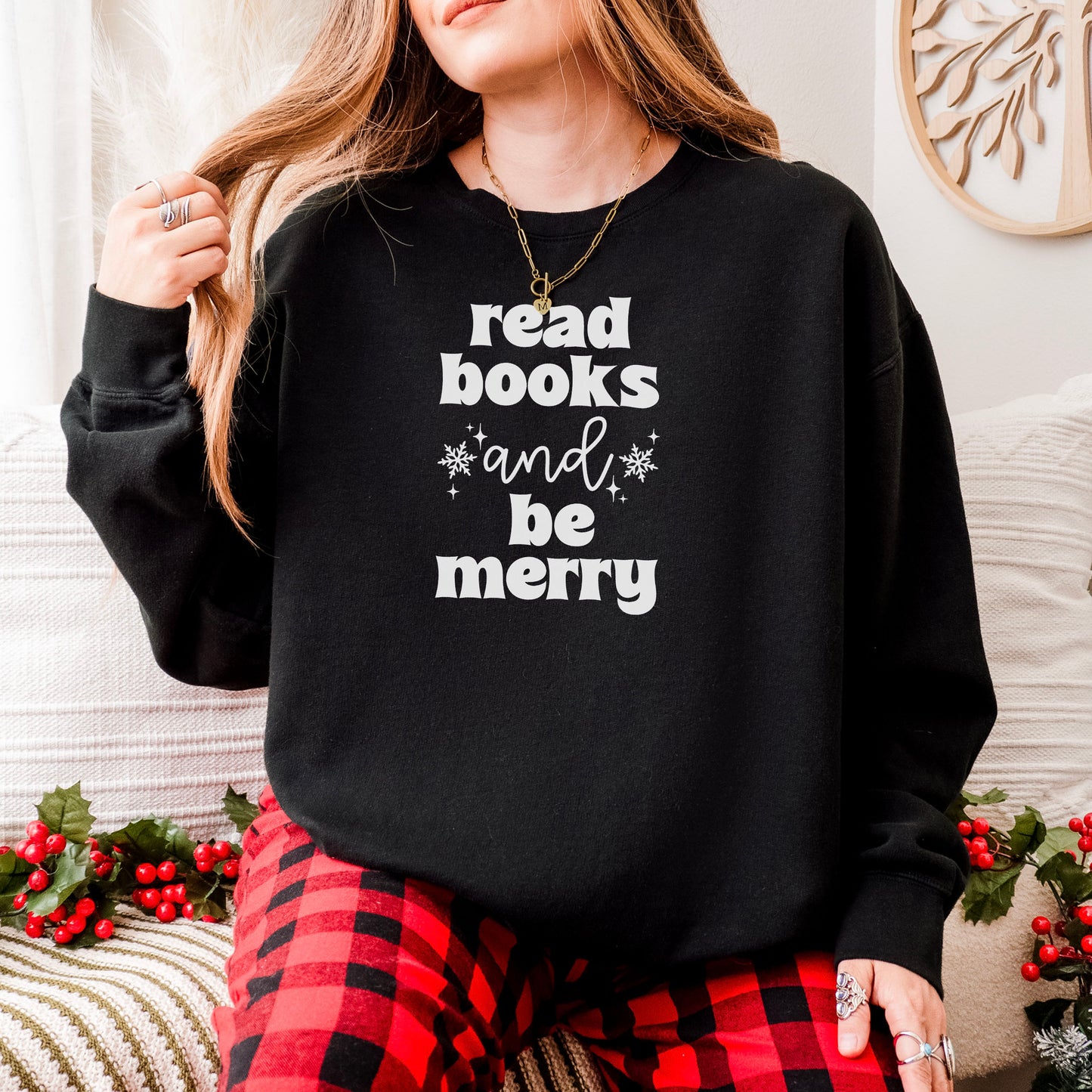 Read Books and Be Merry Lightweight Comfort Colors Sweatshirt