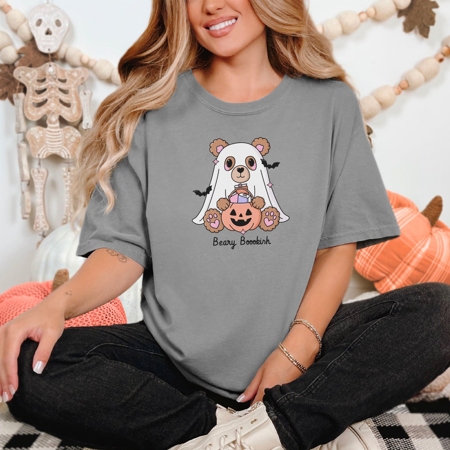 Beary Bookish - Comfort Colors Heavyweight Shirt | Cozy Bookworm Tee