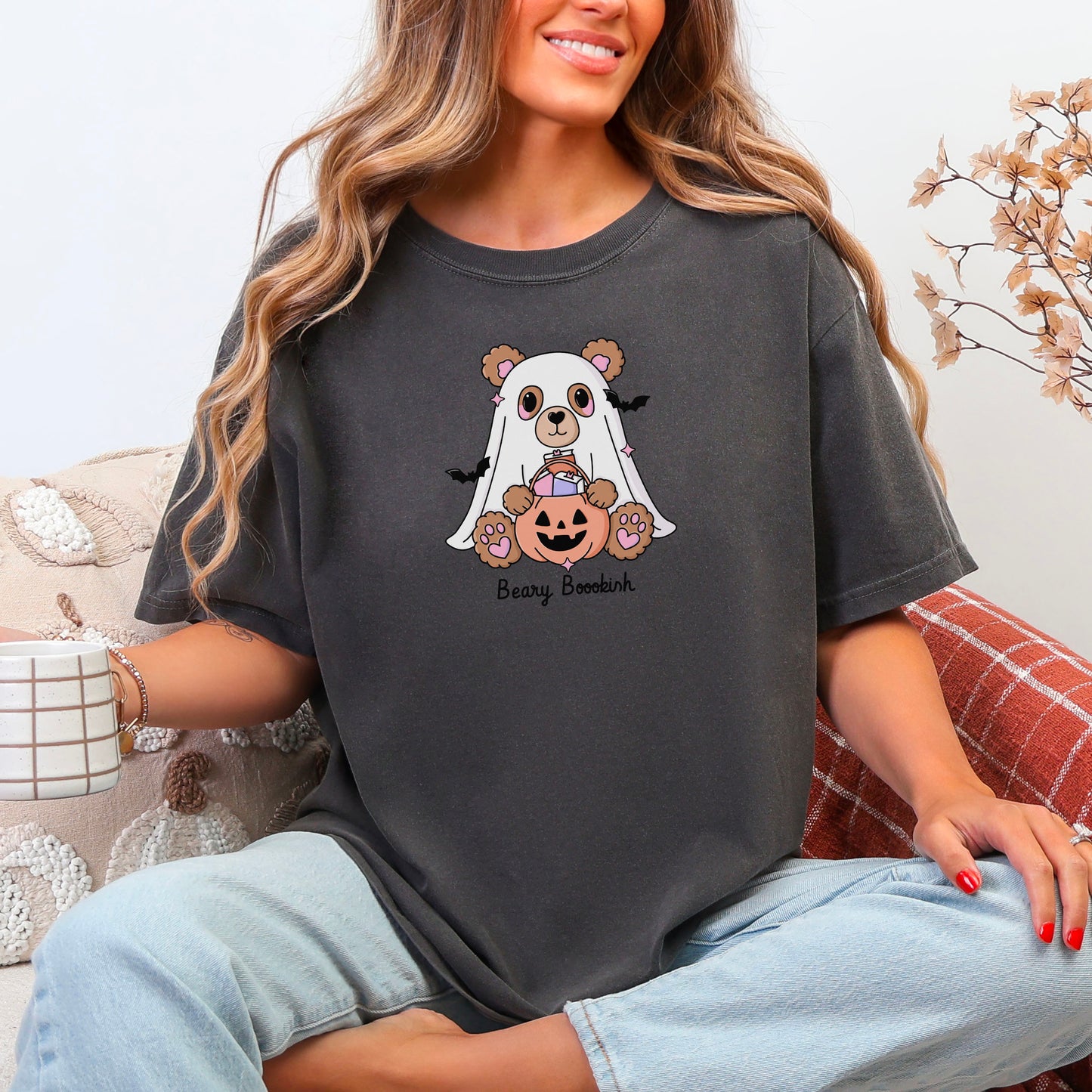 Beary Bookish - Comfort Colors Heavyweight Shirt | Cozy Bookworm Tee