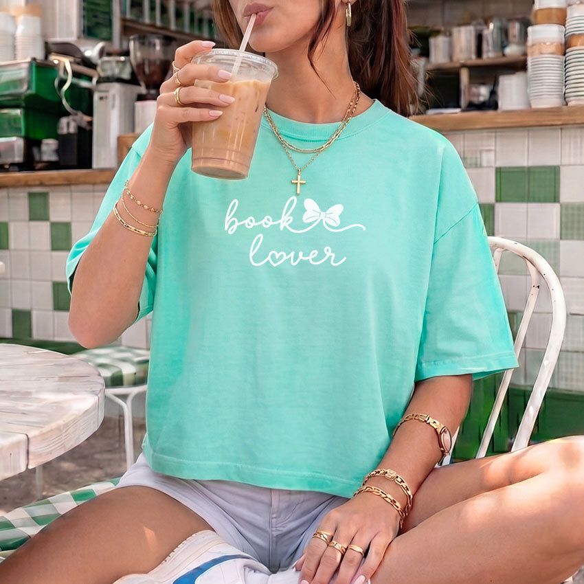 Book Lover Heavyweight Comfort Colors Boxy Cropped Shirt