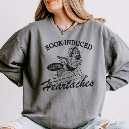 Book Induced Heartache Lightweight Comfort Colors Premium Sweatshirt