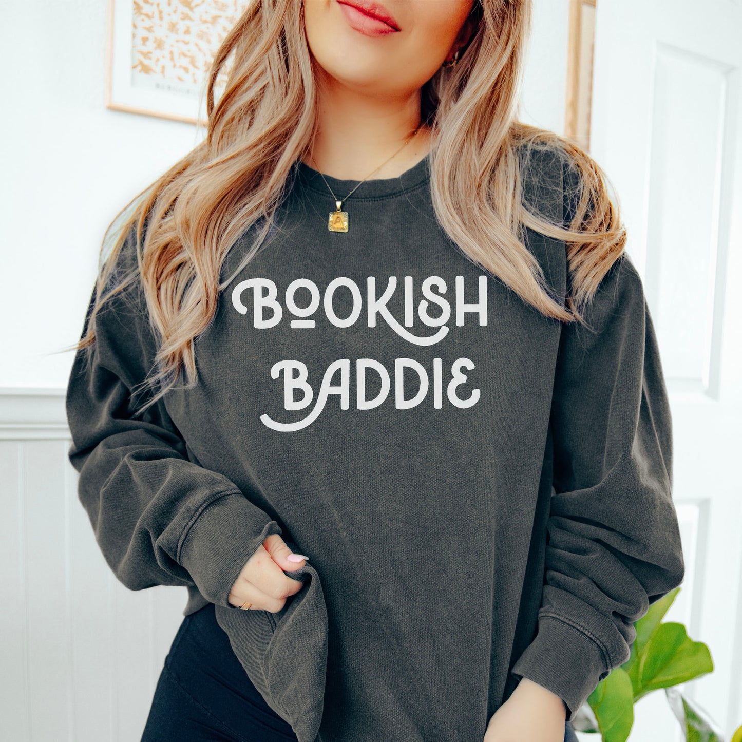 Bookish Baddie Comfort Colors Lightweight Sweatshirt