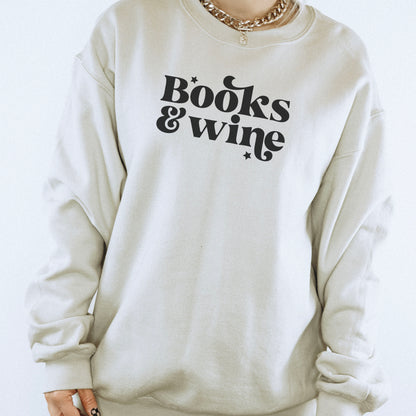 Books & Wine Gildan Crewneck Sweatshirt