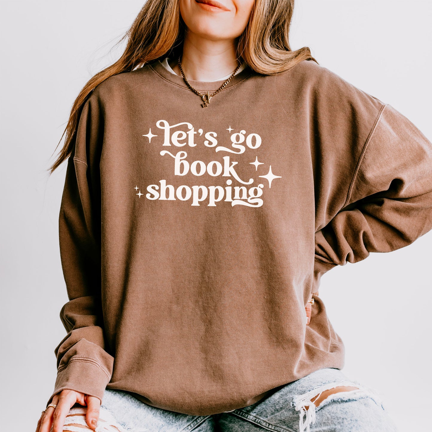 Let’s Go Book Shopping Lightweight Comfort Colors Sweatshirt