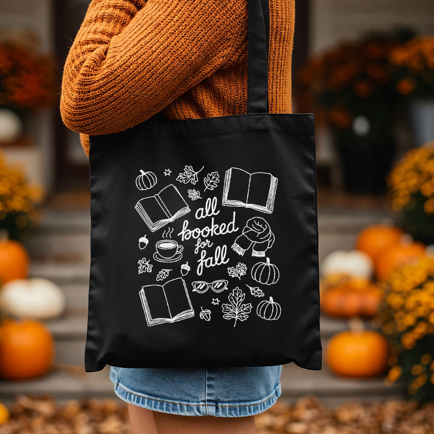 All Booked for Fall Canvas Tote Bag