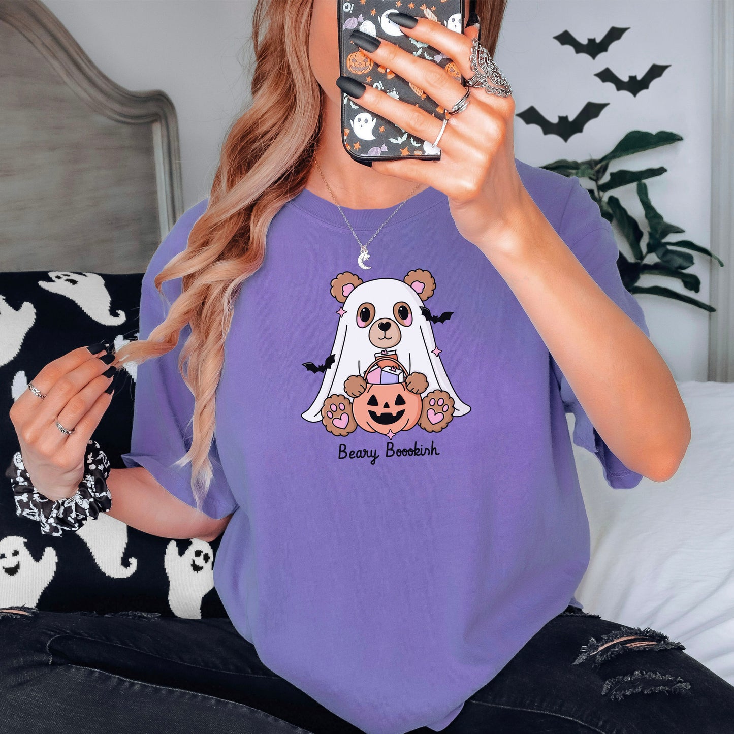 Beary Bookish - Comfort Colors Heavyweight Shirt | Cozy Bookworm Tee