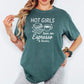 Hot Girls Run On Espresso And Books Heavyweight Comfort Colors Shirt