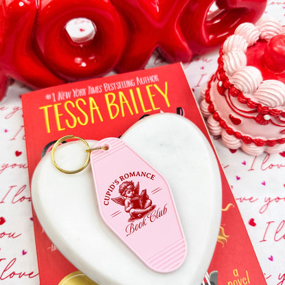 Cupid’s Romance Book Club Retro Motel Keychain