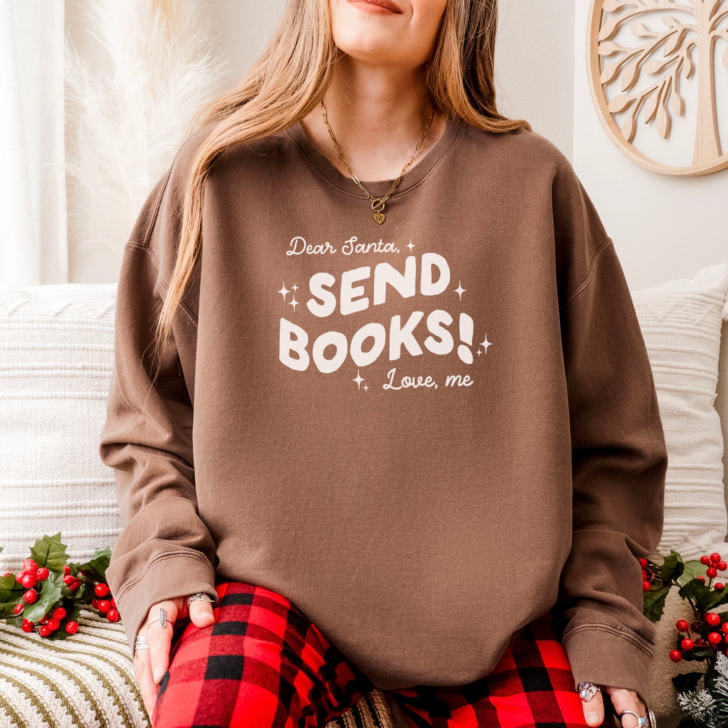 Dear Santa, Send Books! Lightweight Comfort Colors Sweatshirt