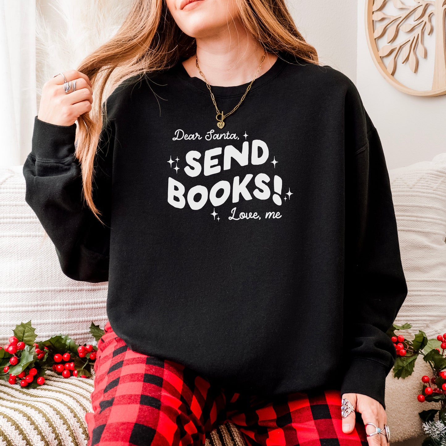 Dear Santa, Send Books! Lightweight Comfort Colors Sweatshirt
