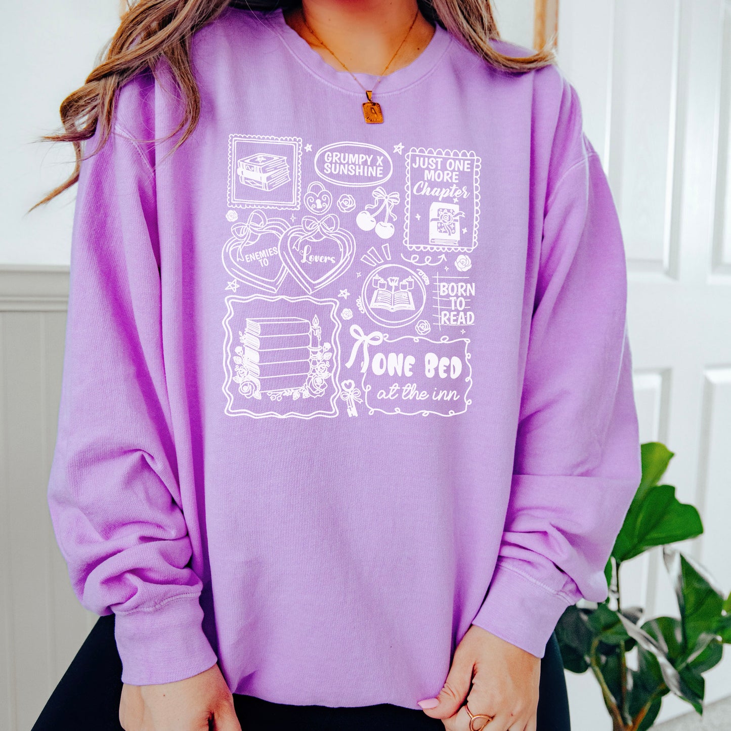 Bookish Romance Tropes Lightweight Comfort Colors Sweatshirt