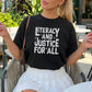 Literacy And Justice For All Heavyweight Comfort Colors Shirt