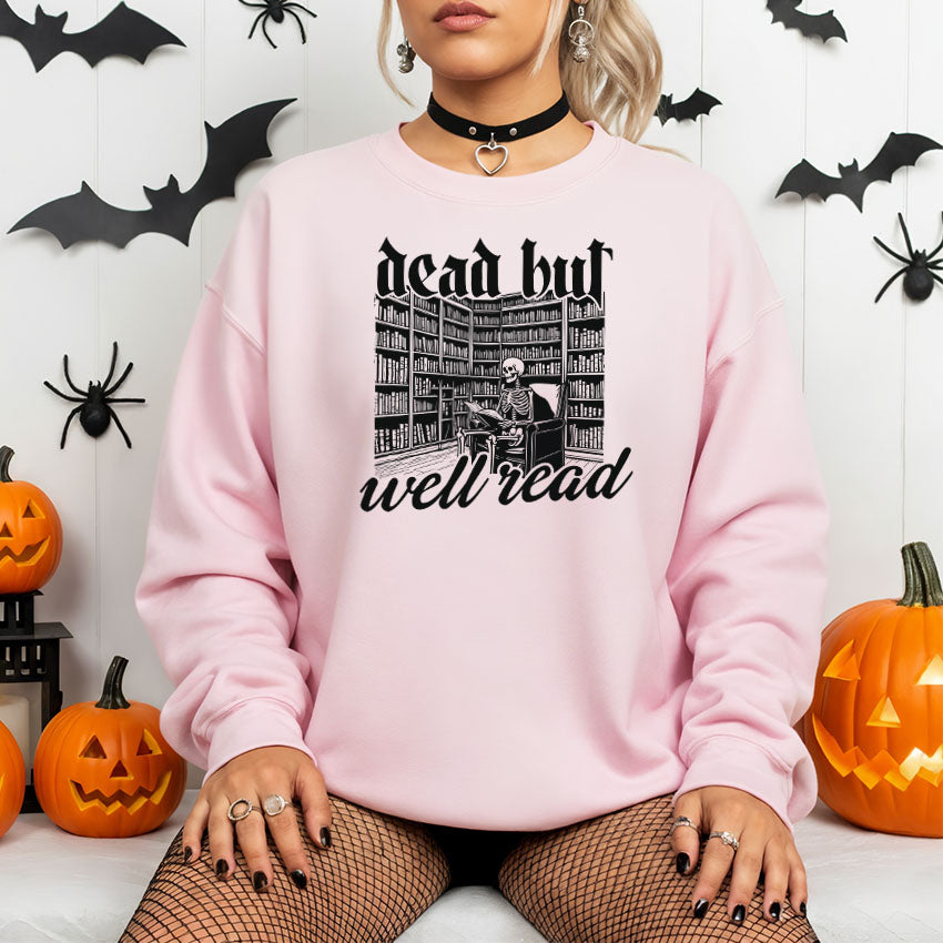 Dead But Well Read Gildan Crewneck Sweatshirt