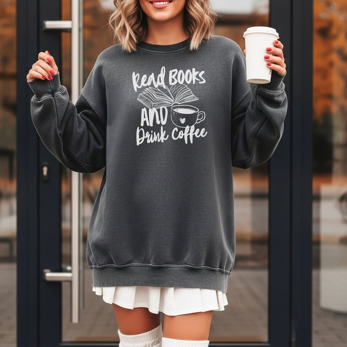 Read Books And Drink Coffee Lightweight Comfort Colors Sweatshirt