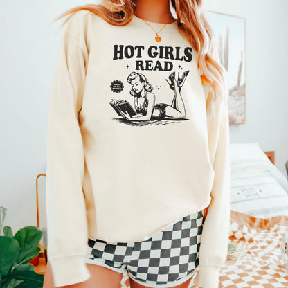 Hot Girls Read Lightweight Comfort Colors Sweatshirt