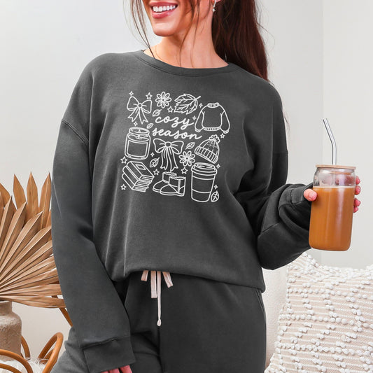 Cozy Season Lightweight Comfort Colors Sweatshirt Bookish Fall Collection