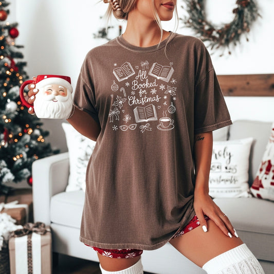 All Booked for Christmas Heavyweight Comfort Colors Shirt