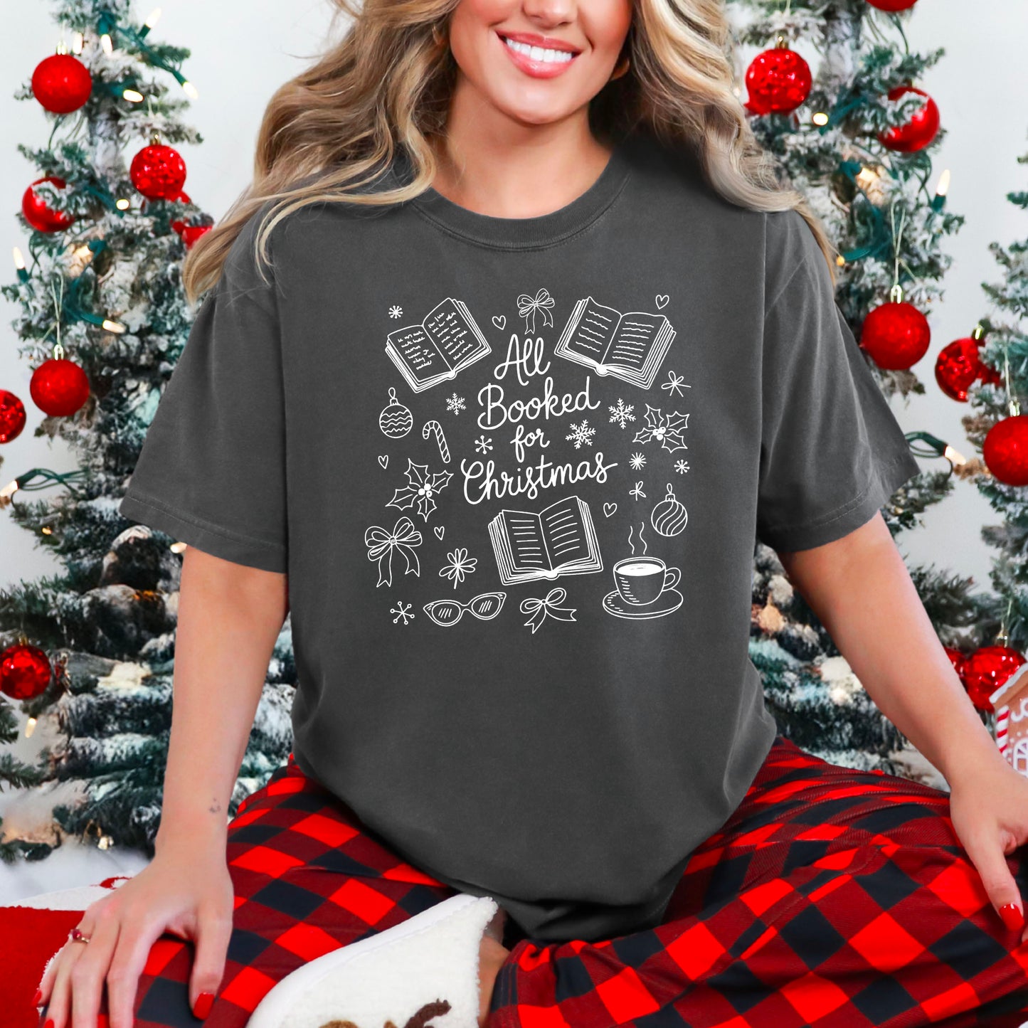 All Booked for Christmas Heavyweight Comfort Colors Shirt