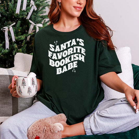 Santa's Favorite Bookish Babe Gildan Softsyle Shirt