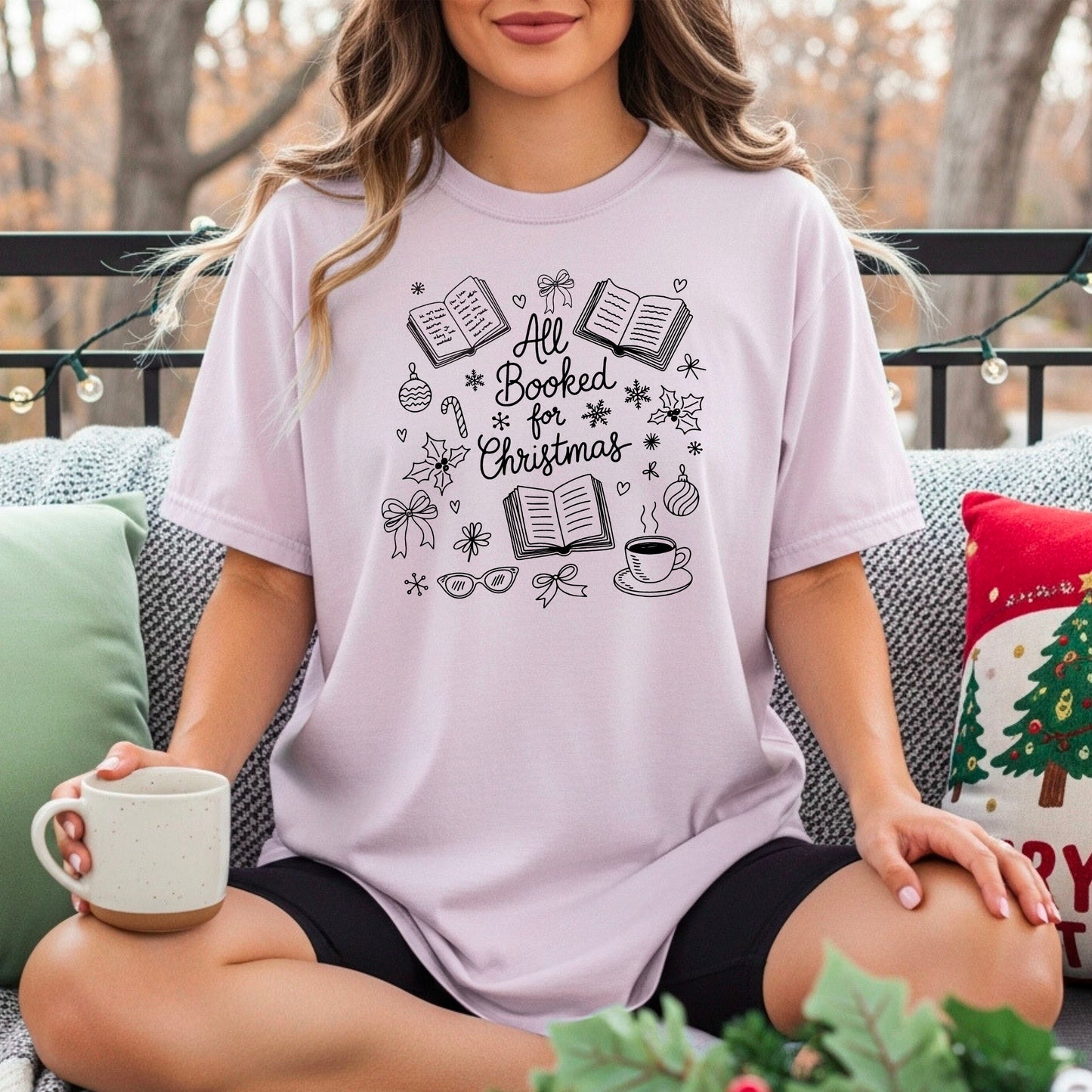 All Booked for Christmas Heavyweight Comfort Colors Shirt