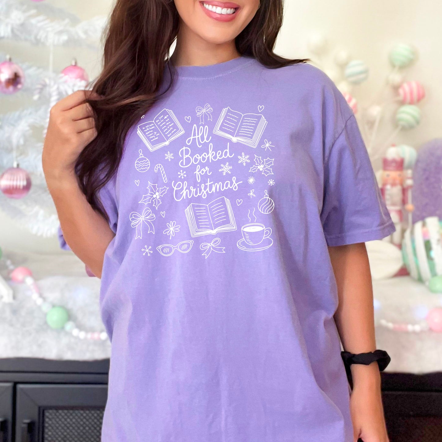 All Booked for Christmas Heavyweight Comfort Colors Shirt