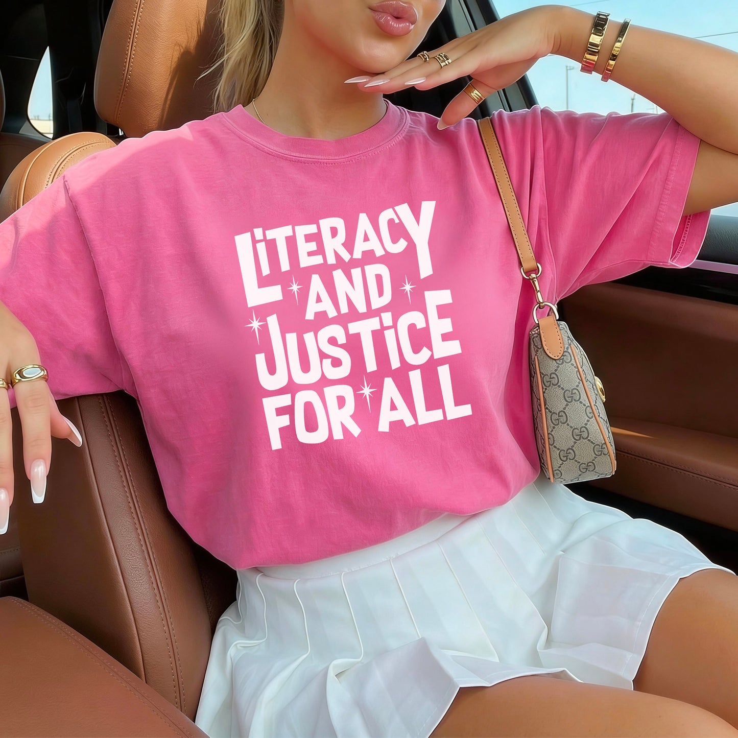 Literacy And Justice For All Heavyweight Comfort Colors Shirt
