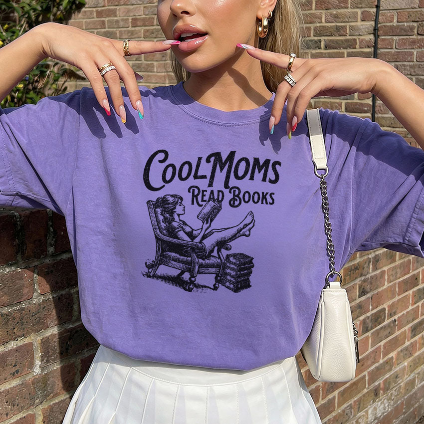 Cool Moms Read Books Heavyweight Comfort Colors Shirt