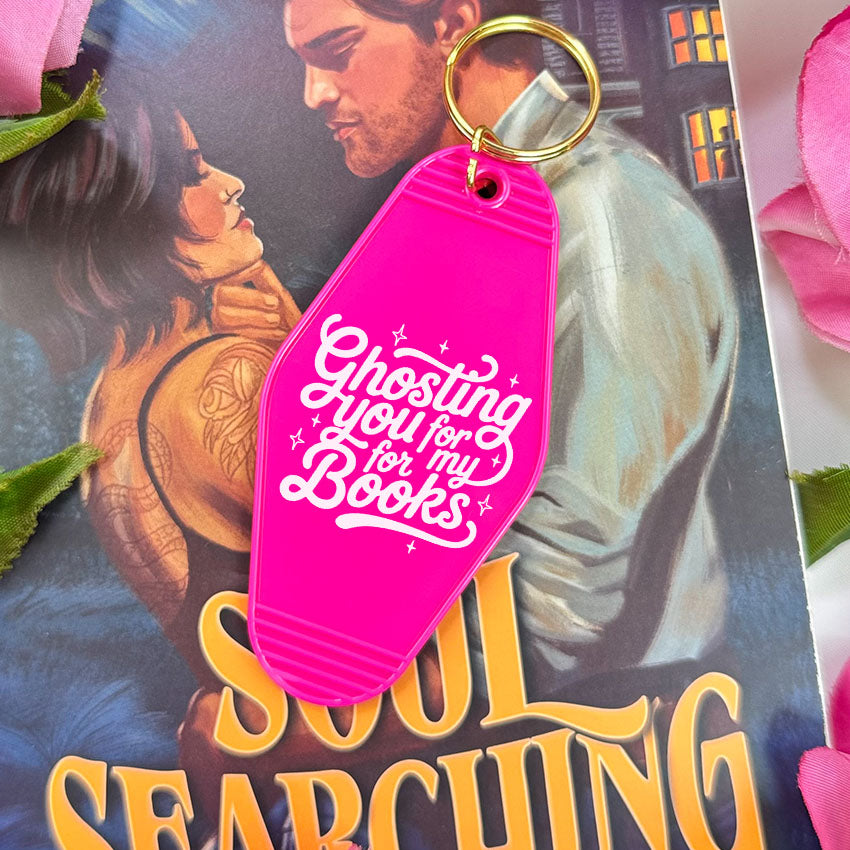 Ghosting You for My Books Retro Motel Keychain