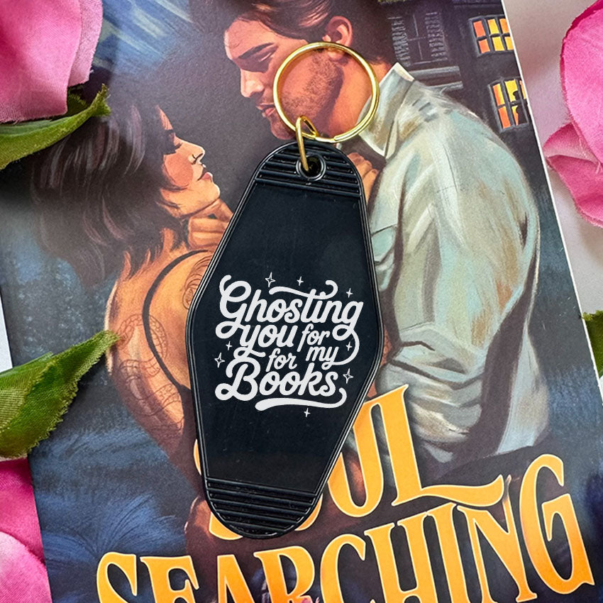 Ghosting You for My Books Retro Motel Keychain