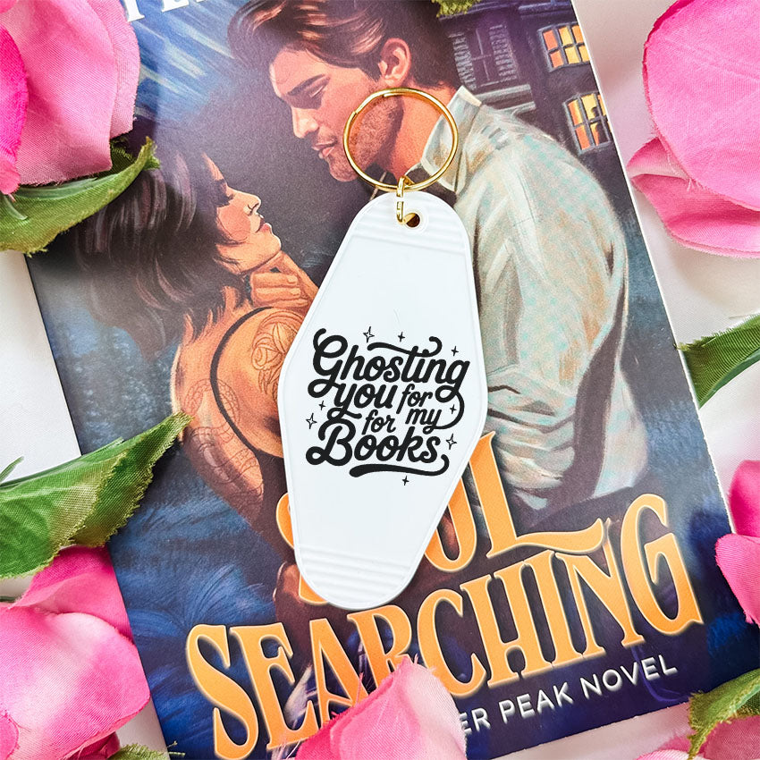 Ghosting You for My Books Retro Motel Keychain