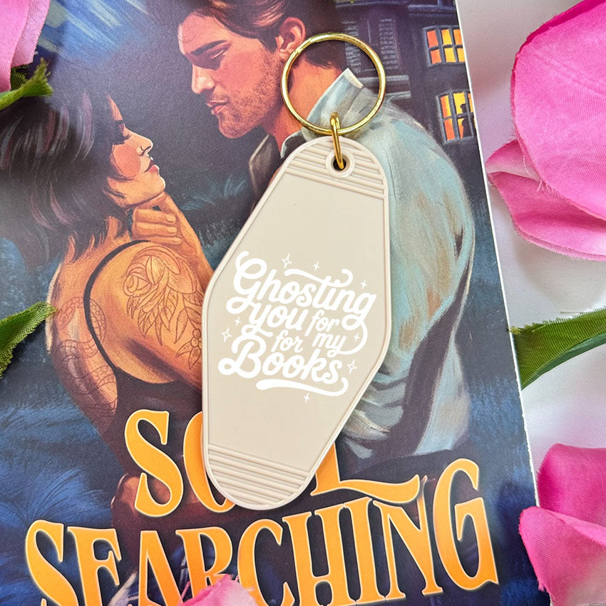 Ghosting You for My Books Retro Motel Keychain