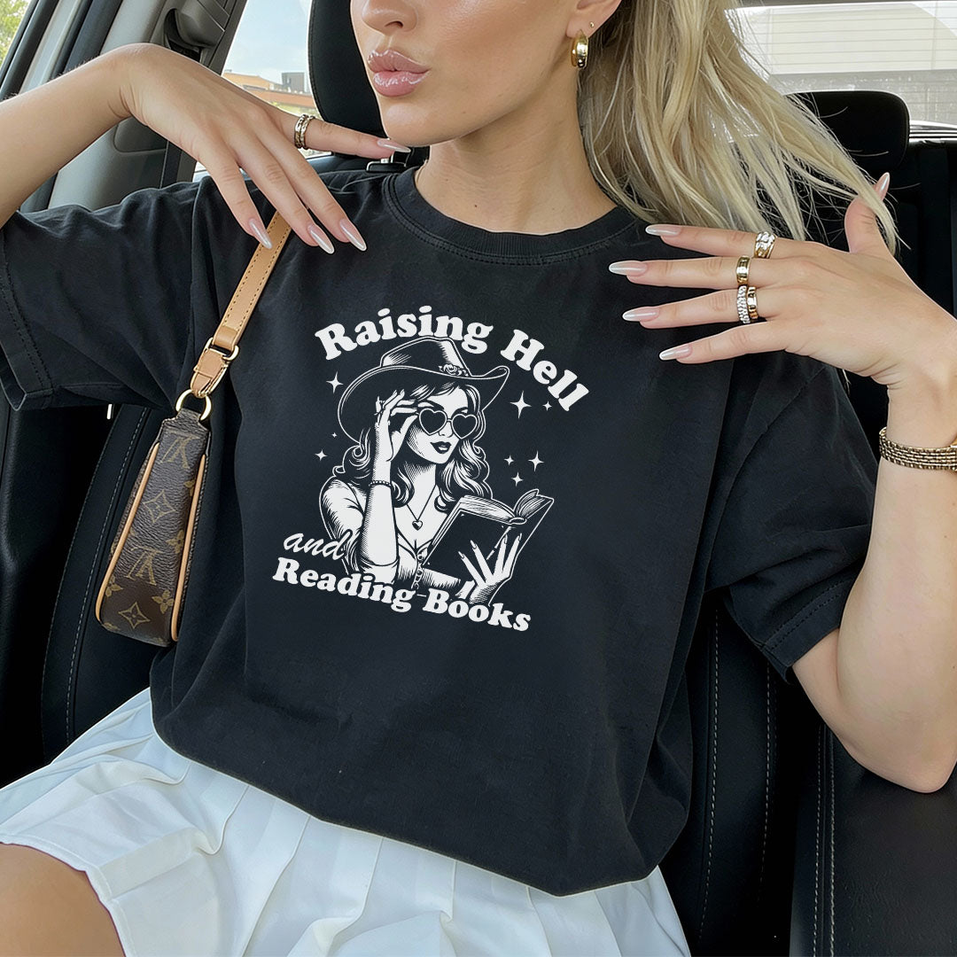 Raising Hell And Reading Books Heavyweight Comfort Colors Shirt