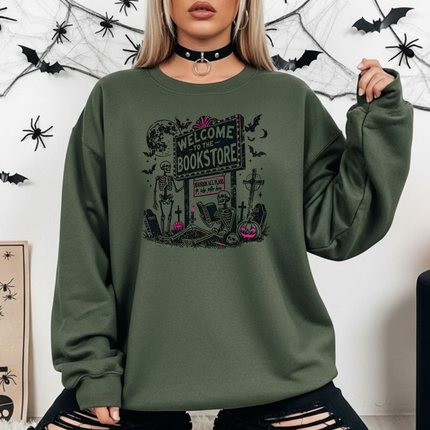 Welcome to the Bookstore Gildan Crewneck Sweatshirt