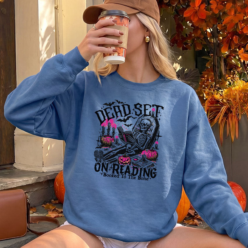 Dead Set on Reading Gildan Crewneck Sweatshirt