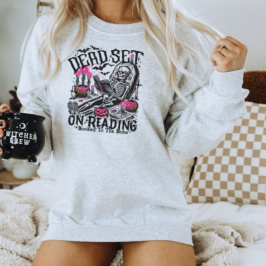 Dead Set on Reading Gildan Crewneck Sweatshirt