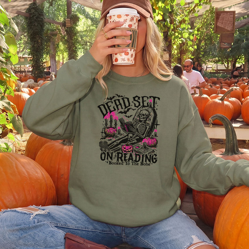 Dead Set on Reading Gildan Crewneck Sweatshirt